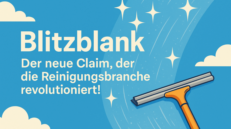 Titelbild zu „Blitzblank: Der neue Claim, der die Reinigungsbranche revolutioniert!“