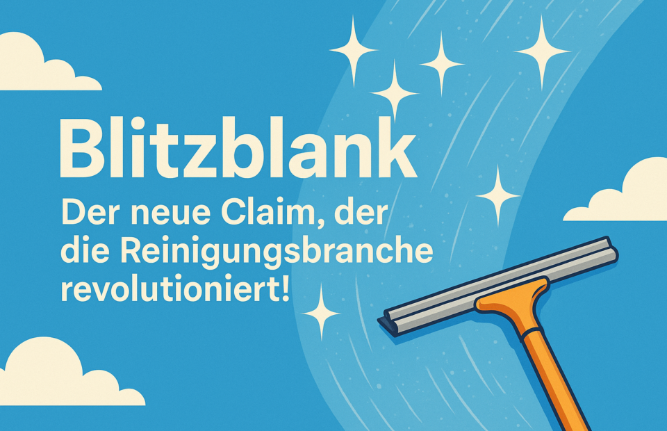 Titelbild zu „Blitzblank: Der neue Claim, der die Reinigungsbranche revolutioniert!“